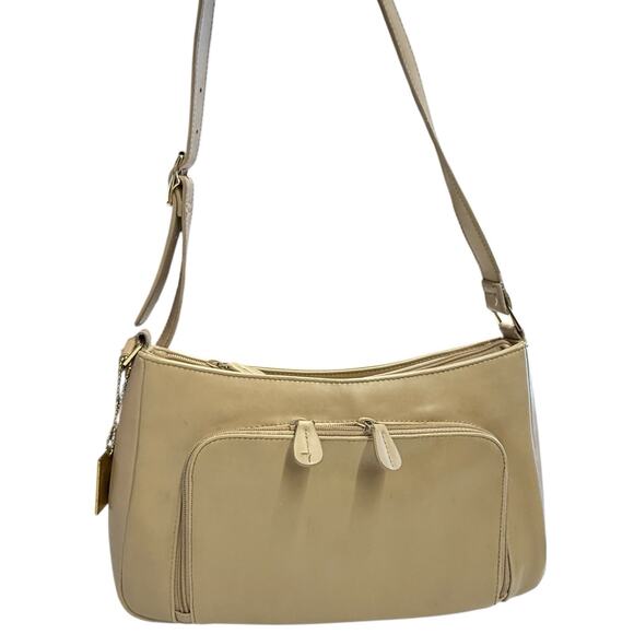 Vintage Etienne Aigner Tan Summer Faux Leather Shoulder Bag‎ Adjustable Strap - Picture 1 of 14